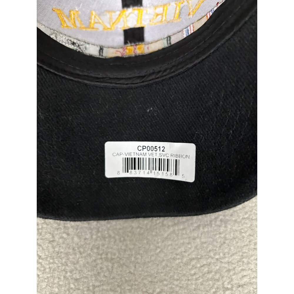 Vietnam Veteran Black Hat With Proudly Served Campaign Ribbons Embroidery OS NWT - Picture 6 of 6